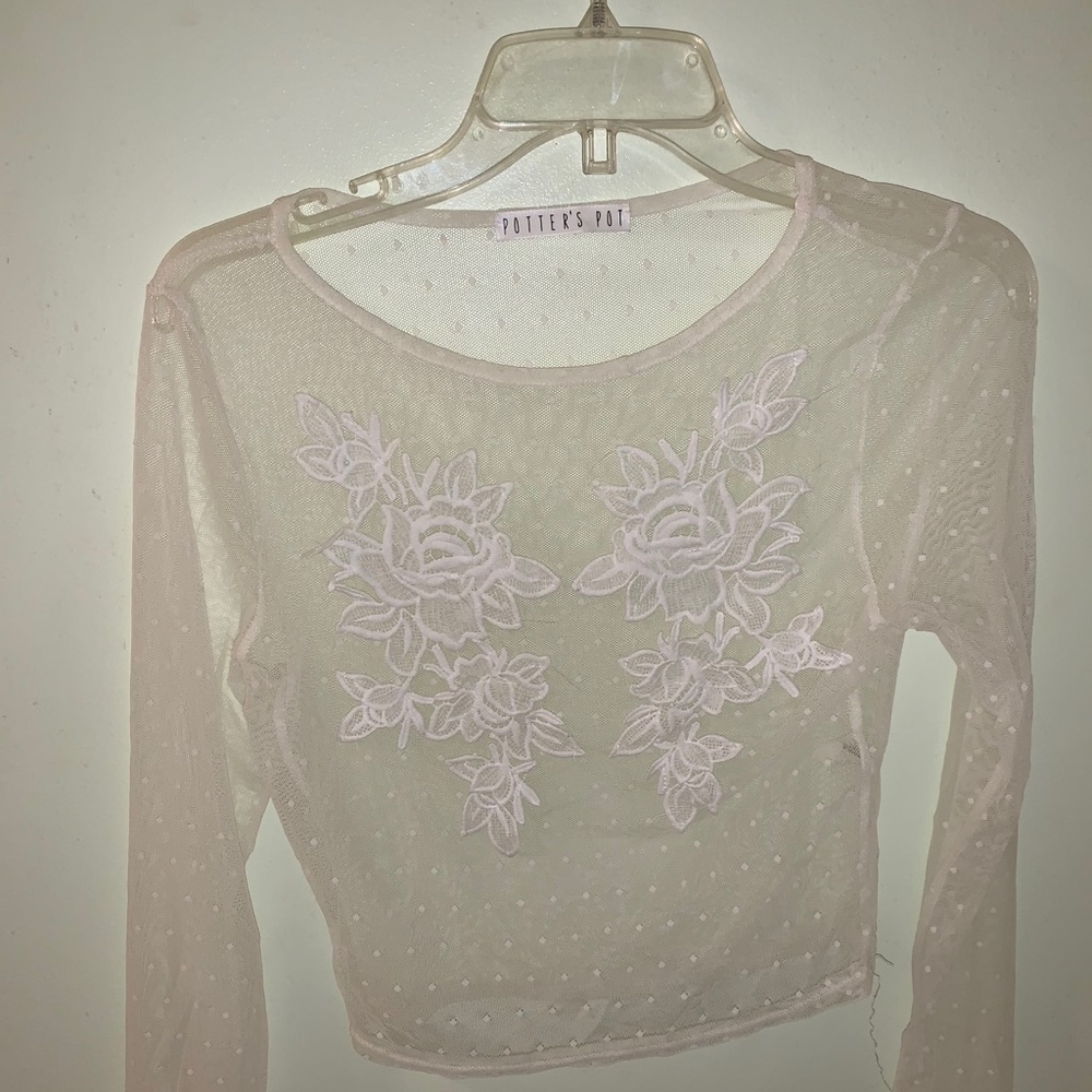 white sheer top